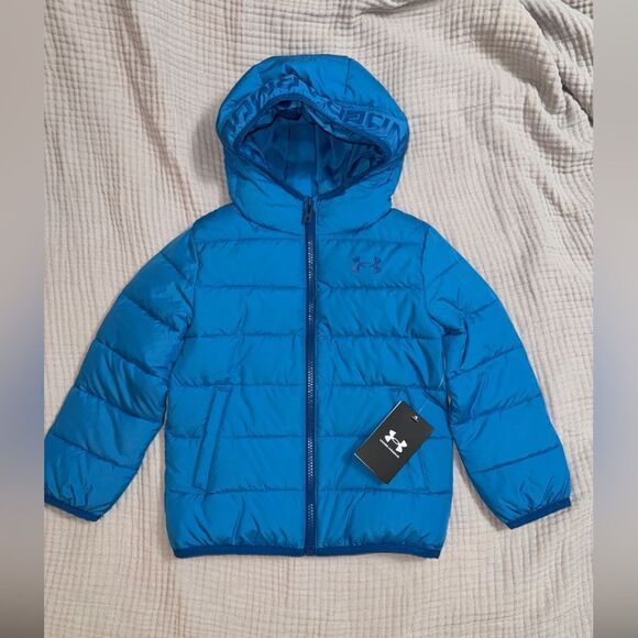 Nwt boys size 4 under Armour blue puffer coat - Picture 1 of 5